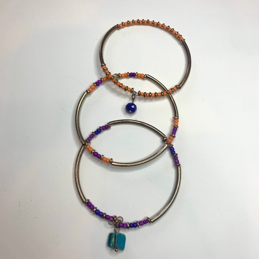 Boho Beaded Bangle set